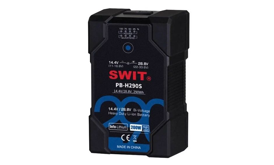 SWIT PB-H290S 290Wh 14.4V/28.8V Bi-voltage Heavy-Duty IP54 Battery (V-Mount)
